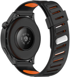 RMPACK Huawei Watch GT 5 46mm Óraszíj Future Twill Design Pótszíj Szilikon Szíj Fekete-Narancssárga