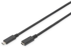 ASSMANN (AK-300210-020-S) 2m fekete USB-C 3.1 hosszabbító kábel