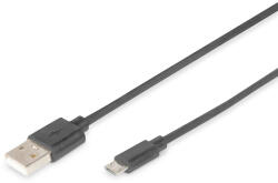 ASSMANN (AK-300127-018-S) 1.8m fekete USB-A / micro USB-B kábel