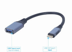 Gembird USB-C 3.0 / USB OTG adapter kábel 0.15m szürke Gembird (A-USB3C-OTGAF-01)