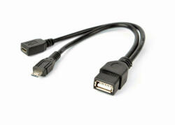 Gembird USB OTG / microUSB-B anya+apa 0.15m fekete Gembird (A-OTG-AFBM-04)