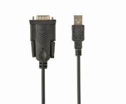 Gembird (UAS-DB9M-02) 1.5m fekete USB2.0 / DB9M soros port átalakító kábel