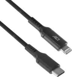 ACT USB-C / Lightning töltő kábel 1m MFI fekete ACT (AC3095)