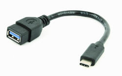 Gembird USB-C 3.0 OTG / USB3.0 adapter kábel 0.2m fekete Gembird (A-OTG-CMAF3-01)