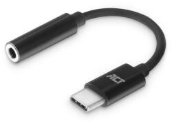 ACT USB-C / 3.5mm jack audio adapter kábel 0.1m fekete ACT (AC7380)