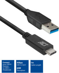 ACT USB / USB-C 3.2 gen1 adat és töltőkábel 1m fekete ACT (AC7416)