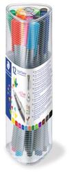 STAEDTLER Tűfilc készlet, 0, 3 mm, STAEDTLER "Triplus 334", 12 különböző szín (TS334PR12) - papiruniverzum