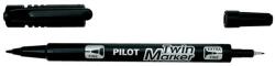 Pilot Alkoholos marker, 0, 8/2 mm, kétvégű, PILOT "Twin", fekete (PTWFK) - papiruniverzum