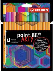 STABILO Tűfilc készlet, 0, 4 mm, STABILO "Point 88 ARTY", 18 különböző szín (TST8818120) - papiruniverzum