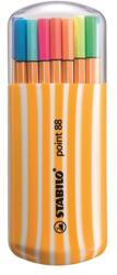 STABILO Tűfilc készlet, 0, 4 mm, STABILO "Point 88 Zebrui", 15+5 különböző szín (TST882020) - papiruniverzum