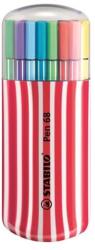 STABILO Rostirón készlet, 1 mm, piros tok, STABILO "Pen 68 Zebrui", 20 különböző szín (TST682015) - papiruniverzum