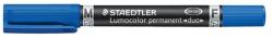 STAEDTLER Alkoholos marker, 0, 6/1, 5 mm, kúpos, kétvégű, STAEDTLER "Lumocolor® duo 348", kék (TS3483) - papiruniverzum