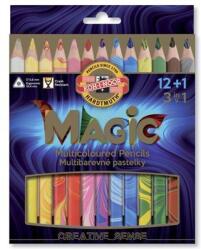 KOH-I-NOOR Színes varázsceruza készlet, háromszögletű, KOH-I-NOOR "Magic 3408", 12+1 különböző szín (TKOH3408) - papiruniverzum