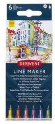 Derwent Tűfilc készlet, 0, 3 mm, DERWENT "Line Marker", 6 különböző szín (E2305576) - papiruniverzum