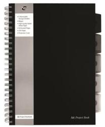 Pukka Pad Spirálfüzet, A4, vonalas, 125 lap, PUKKA PAD "Black project book", fekete (PUPBA4V) - papiruniverzum