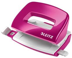 Leitz Lyukasztó, kétlyukú, 10 lap, fém, mini, LEITZ "Nexxt Wow", rózsaszín (E50601023) - papiruniverzum