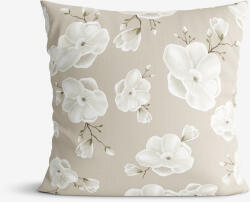 Goldea dekoratív párnahuzat - fehér virágok 45 x 45 cm