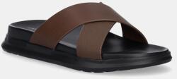 Tommy Hilfiger bőr papucs D DENSITY HILFIGER LTH CC SAND barna, férfi, FM0FM05358 - barna Férfi 41