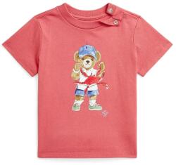 Ralph Lauren baba pamut póló piros, nyomott mintás, 320965276001 - piros 53-60