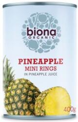 biona Rondele mini de ananas in suc de ananas la conserva bio 400g Biona