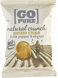 GoPure Chipsuri de cartofi cu sare si piper coapte manual, 125 g