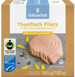 Followfish File de ton in ulei de floarea soarelui Bio, 185 g