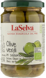 LaSelva Masline verzi bio cu samburi in saramura, 310 g
