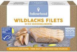Followfish File se somon salbatic in ulei de floarea-soarelui bio, 125 g