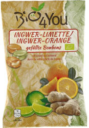 Bio4You Bomboane bio ghimbir cu lime si ghimbir cu portocala, 75 g