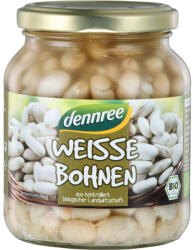 dennree Fasole alba bio la borcan, 340 g
