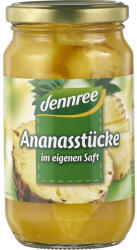 Dennree Bucati de ananas in suc propriu, 350 g