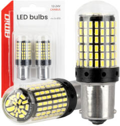 AMiO LED CANBUS izzók BA15S P21W R10W R5W 600LM 144SMD fehér 12V 24V AMIO-04473 (04473)