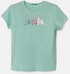 Benetton gyerek pamut póló zöld, 3I1XC10MZ - türkiz 130