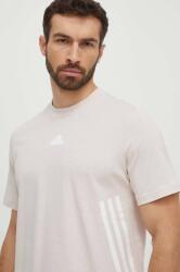 Adidas pamut póló rózsaszín, férfi, nyomott mintás, IX5201 - rózsaszín L