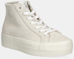 Calvin Klein velúr teniszcipő VULC FLATFORM LACEUP MID MG S bézs, YW0YW01584 - bézs Női 40