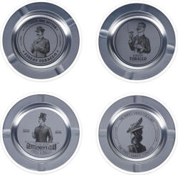 Excellent Houseware Set 4 scrumiere Excellent Houseware, metal, 14 cm, argintiu (KO-159100300Set) Scrumiera