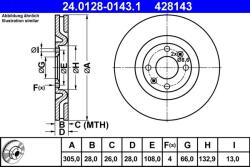 ATE Disc frana ATE 24.0128-0143.1 (24.0128-0143.1) - fixbox