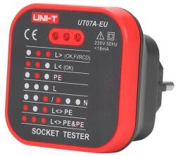UNI-T Mérőeszköz UNI-T UT07A-EU - hálózati tesztelő 230V AC