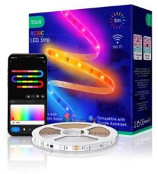 NOUS F4 okos Tuya Wi-FI RGBIC (chip-enként vezérelhetõ) LED szalag, 5 méter (NOU-LAM-F4-LEDRGBIC5-TUYA)