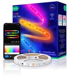 NOUS F5 okos Tuya Wi-FI RGBIC (chip-enként vezérelhetõ) LED szalag, 10 méter (NOU-LAM-F5-LEDRGBIC10-TUYA)