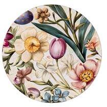  IRIS műanyag tálca, virág mintás, krém lila 33 cm (QX_IMPEX_KFT_676553) (QX_IMPEX_KFT_676553)