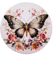  IRIS műanyag tálca, pillangó és virág mintás 33 cm (QX_IMPEX_KFT_676549) (QX_IMPEX_KFT_676549)