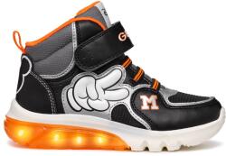 GEOX Geox, Mickey egér mintás sneaker, Fekete, Szürke, Narancssárga, 35 EU (J46LBF000BCC0039-35)