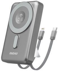 Dudao vésztöltő type-c aljzat, 10000mah, 20w, gyorstöltő, magsafe, apple watch töltő, type-c + lightning kábel, szürke (K29)