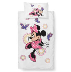 Carbotex Pamut ágyneműhuzat - Minnie és a Pillangók, 100×135 + 40×60 cm (00145-MOTYLCIMINA)