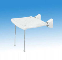 STYRON Fali zuhanyszék, 2 db alumínium támasztó lábbal, műanyag, fehér (EG-BKH8130111-STY)