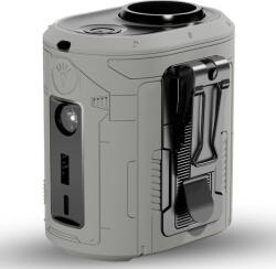 Techsuit - Prémium hordozható mini ventilátor (Z14) - beépített akkumulátorral, újratölthető, 5 fokozatú szélsebességgel, övcsattal, 5000mAh - szürke