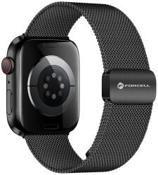 Forcell F-DESIGN FA14 mágneses rozsdamentes acél szíj az APPLE Watch 42 / 44 / 45 / 49 mm-es modellekhez fekete