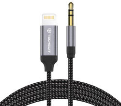 Techsuit - Prémium kábeladapter SoundShell (AC10) - iOS-hoz 3, 5 mm-es Jack, DAC chip, 16bit/48kHz, 1, 5m - Szürke - smartdiszkont