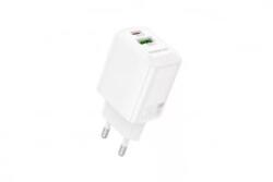BOROFONE BN29 Fuente hálózati gyorstöltő (USB - Type-C) QC3.0 + PD 30W fehér (PM037639) (PM037639)